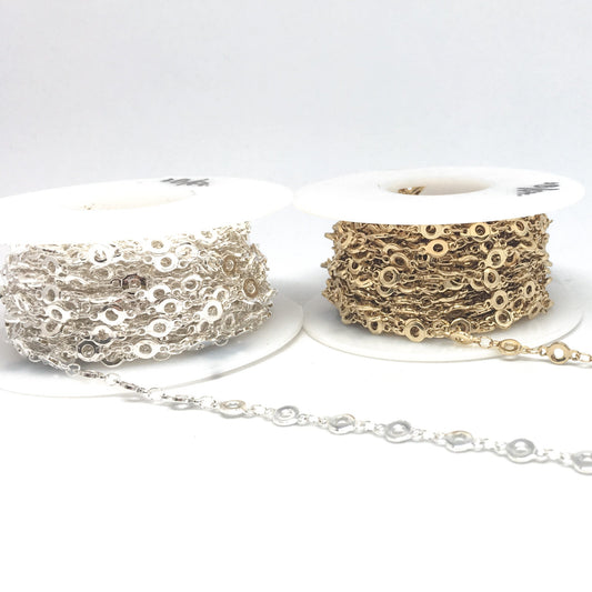 Flat Round "O" Link 4.5mm Chain (2 Metal Options) - 6 in.-The Bead Gallery Honolulu