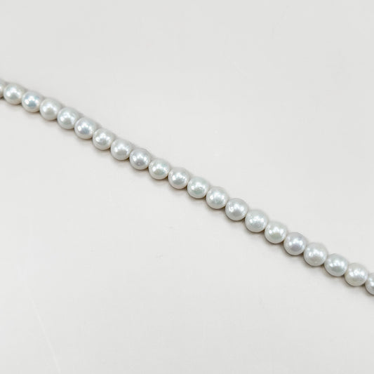 Freshwater Pearl 10mm White Potato Bead - 8" Strand (GEM2248)