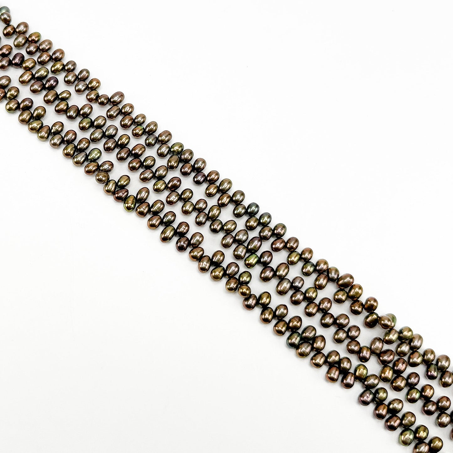 Freshwater Pearl 4-4.5mm Tip Drilled Dark Peacock Potato Bead - 8" Strand (GEM2255)