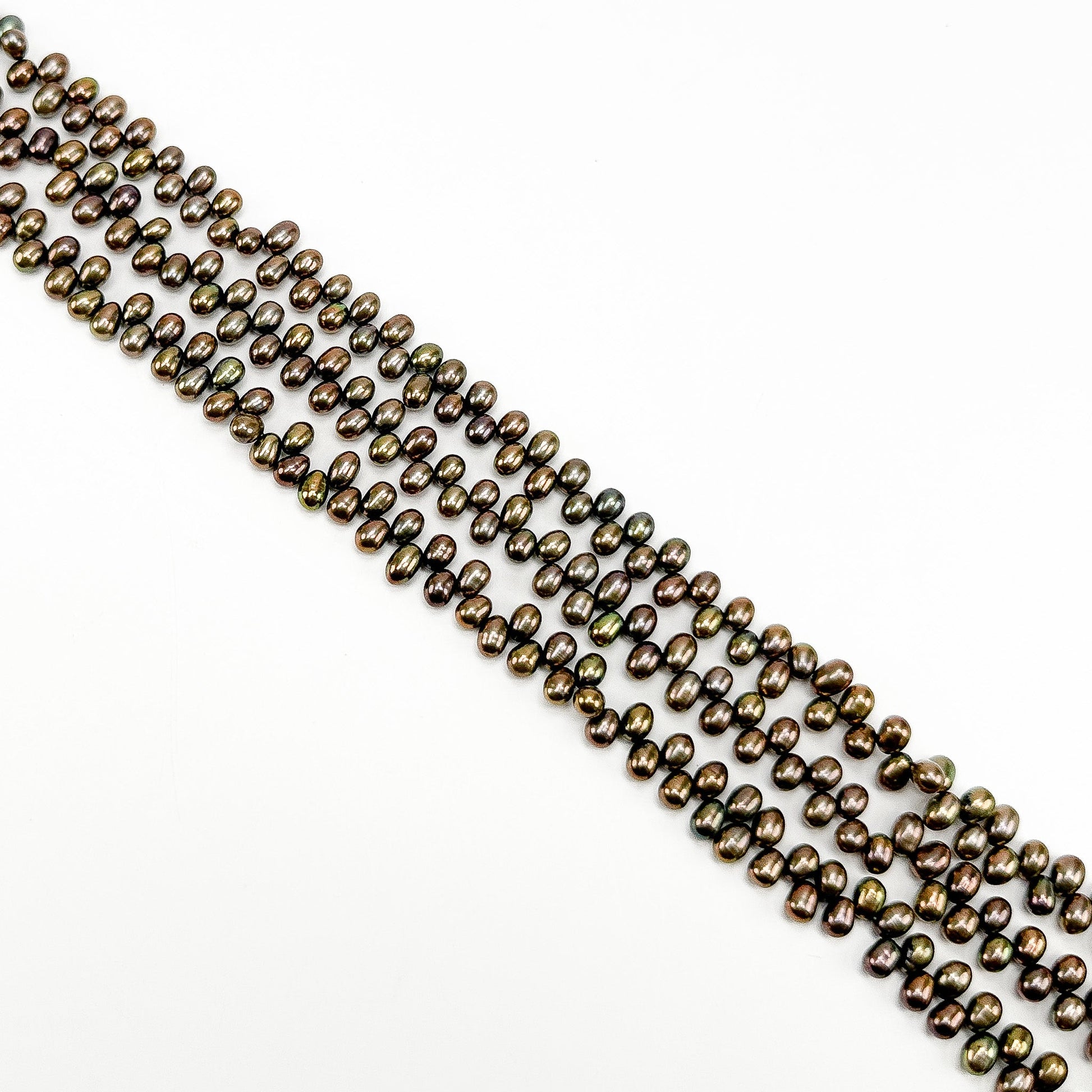 Freshwater Pearl 4-4.5mm Tip Drilled Dark Peacock Potato Bead - 8" Strand (GEM2255)-The Bead Gallery Honolulu