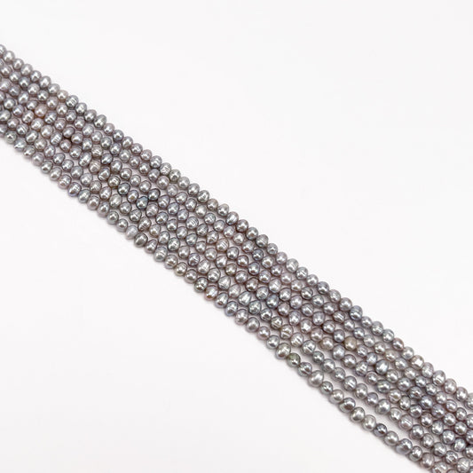 Freshwater Pearl 5mm Grey Potato Bead - 8" Strand (GEM2250)-The Bead Gallery Honolulu