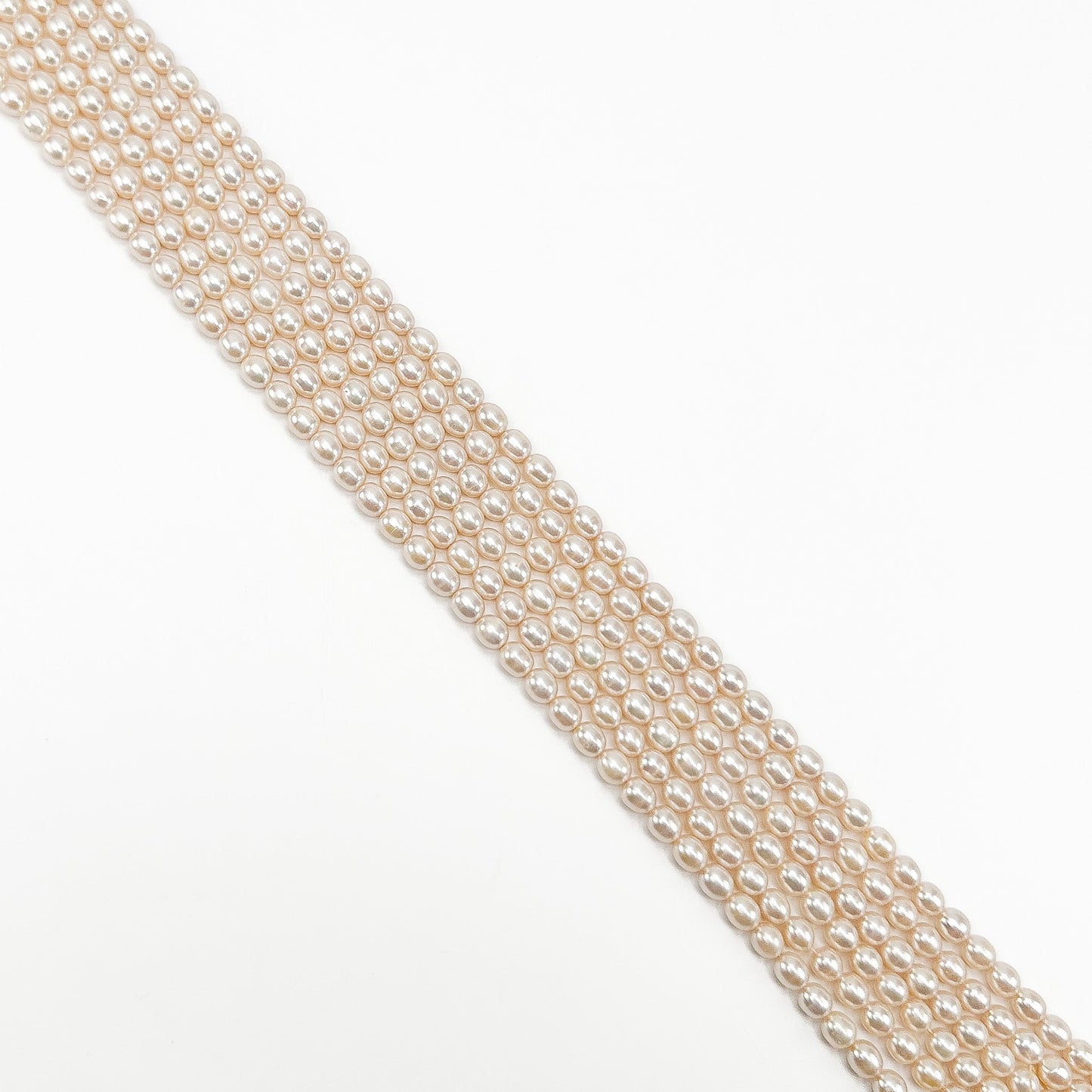 Freshwater Pearl 6.5mm Light Champagne Potato Bead - 8" Strand (GEM2208)-The Bead Gallery Honolulu