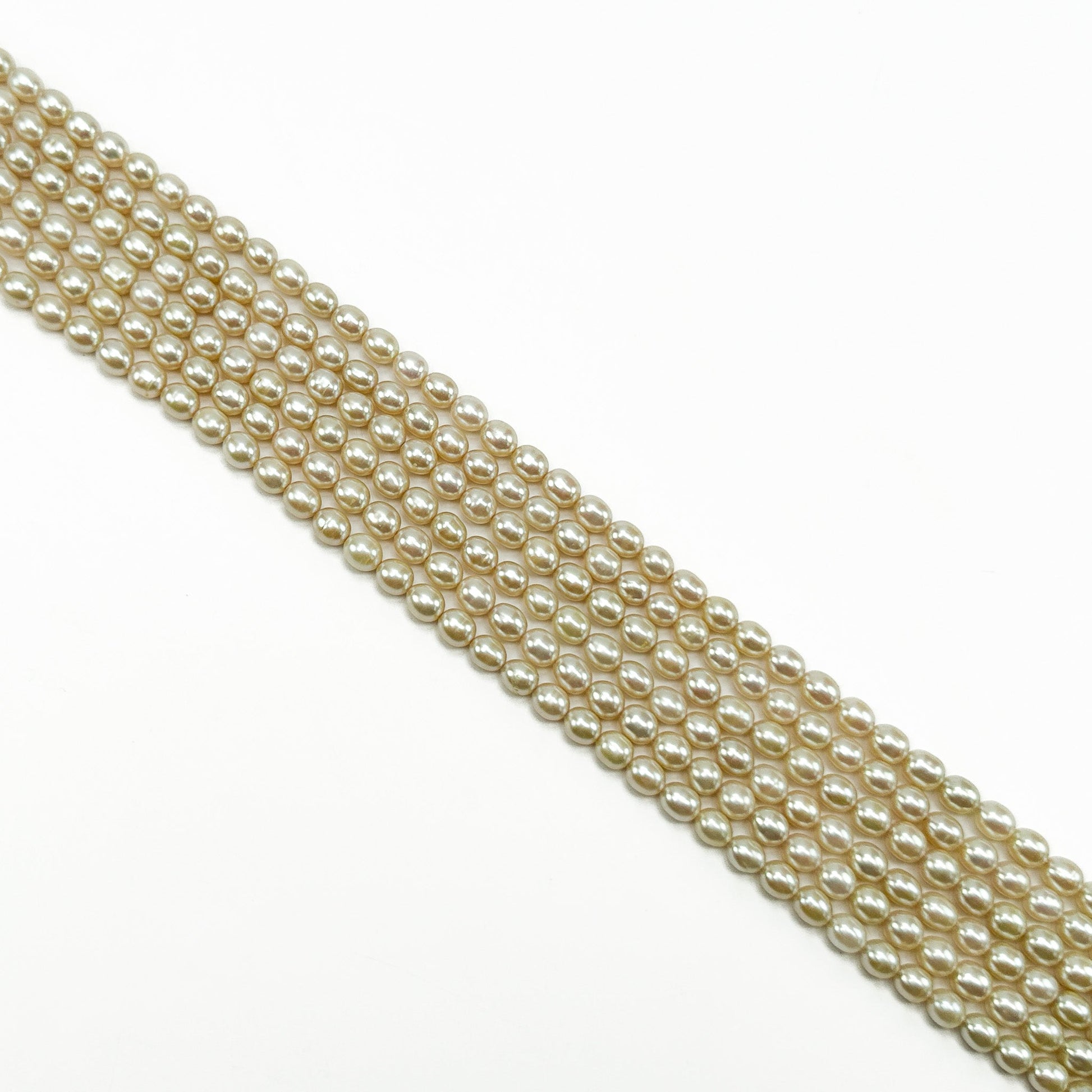 Freshwater Pearl 6mm Yellow/Green Rice Bead - 8" Strand (GEM2251)-The Bead Gallery Honolulu