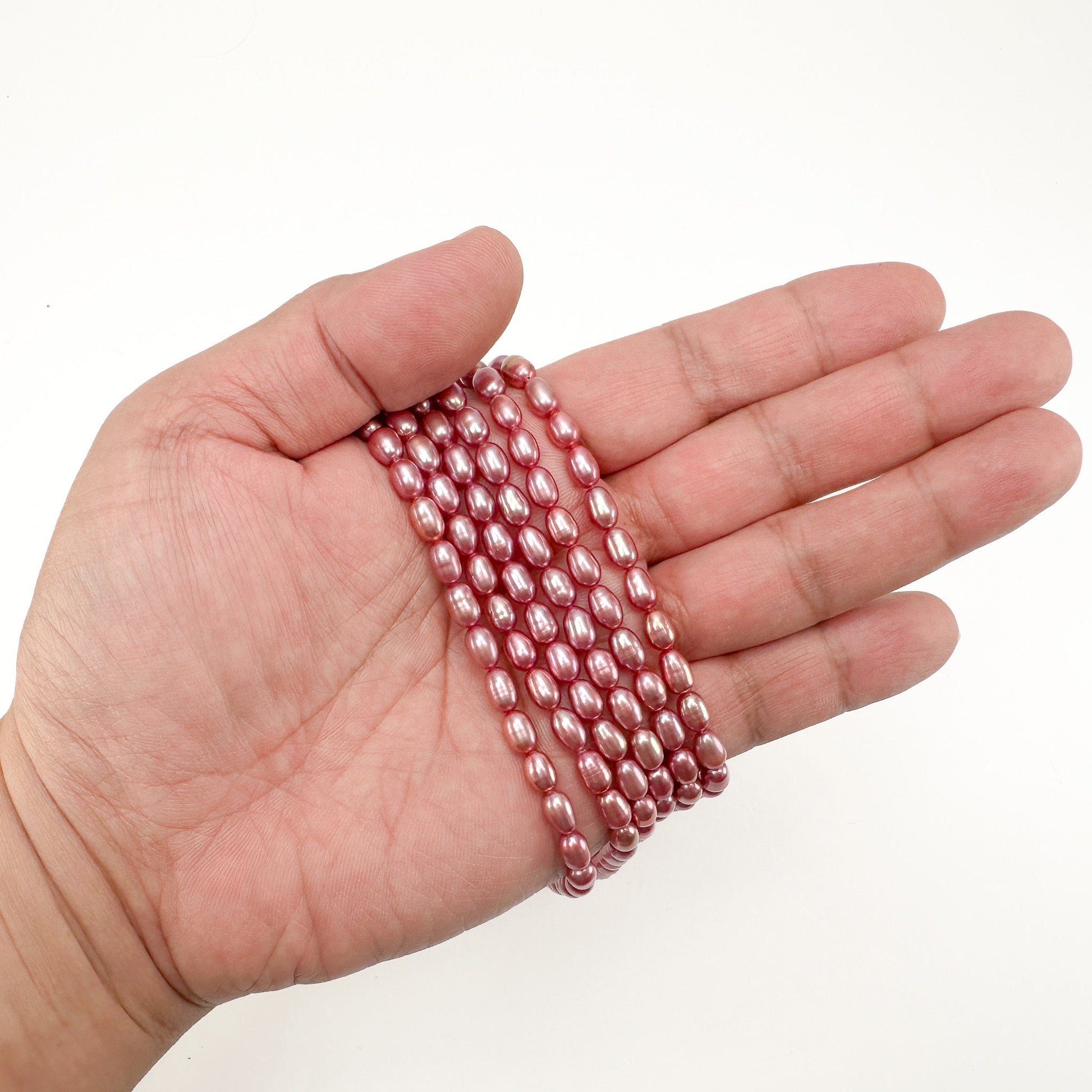 Freshwater Pearl 7.5mm Red Potato Bead - 8" Strand (GEM2265)-The Bead Gallery Honolulu