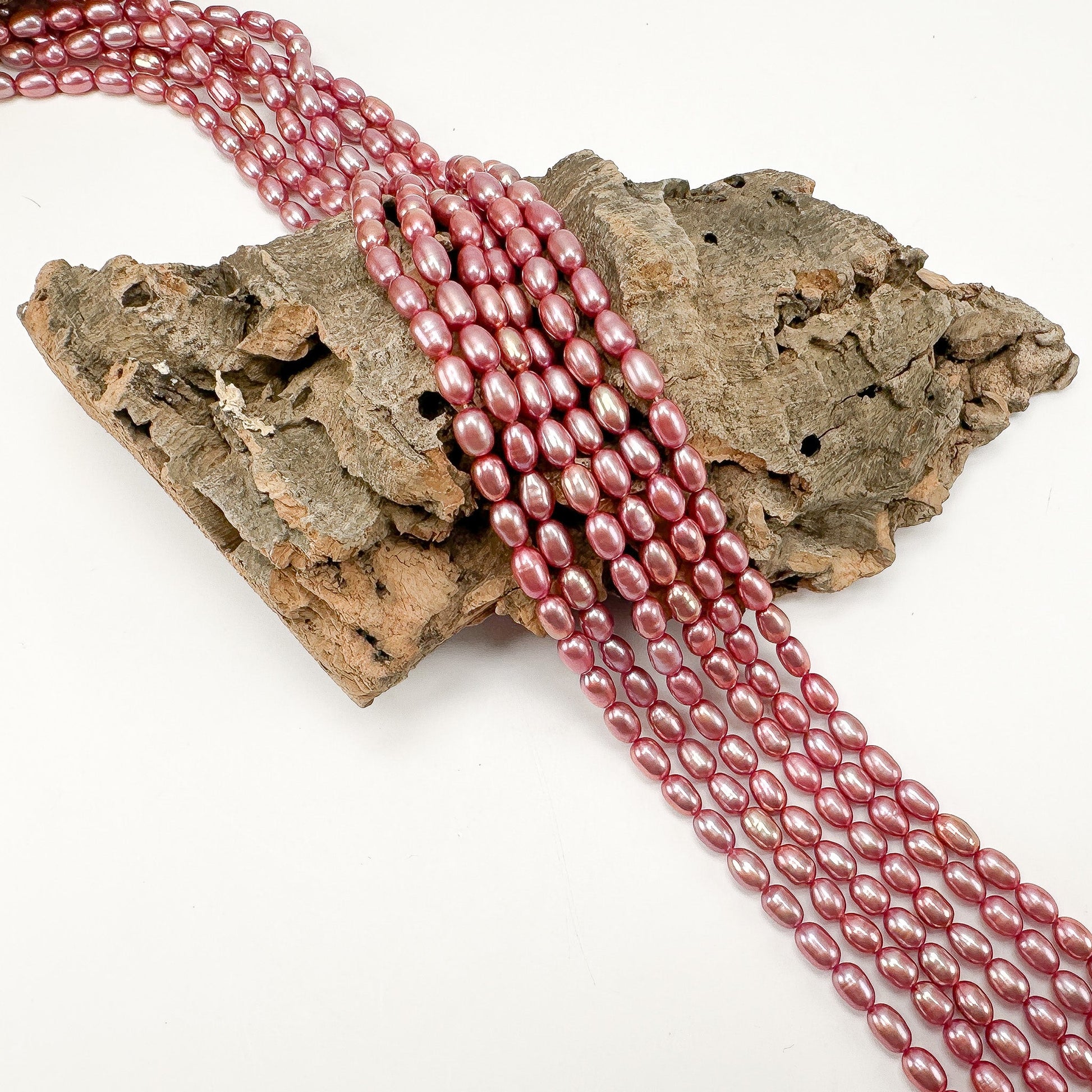 Freshwater Pearl 7.5mm Red Potato Bead - 8" Strand (GEM2265)-The Bead Gallery Honolulu