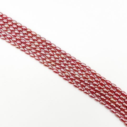 Freshwater Pearl 7.5mm Red Potato Bead - 8" Strand (GEM2265)