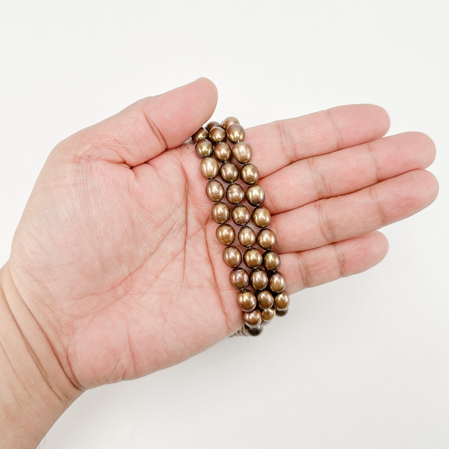 Freshwater Pearl 8-8.5mm Copper Brown Potato Bead - 8" Strand (GEM2270)-The Bead Gallery Honolulu