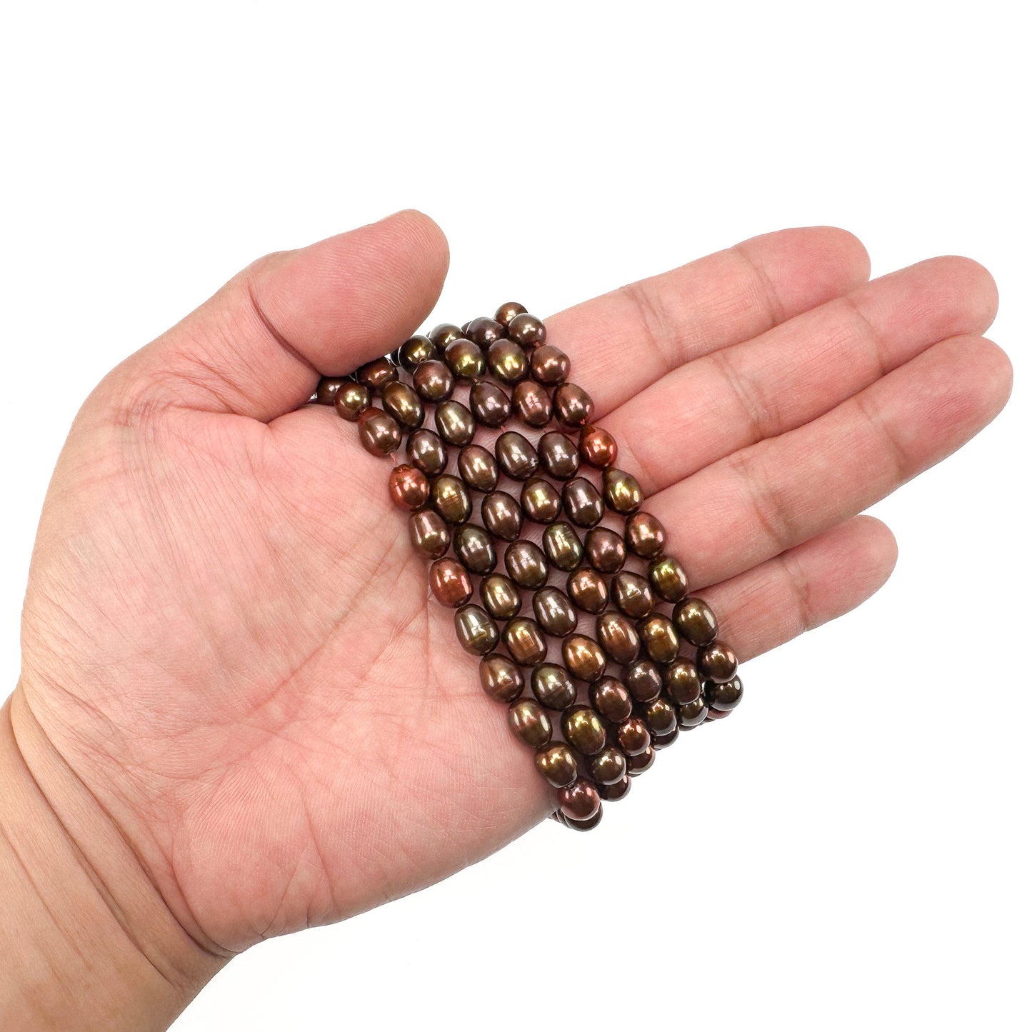 Freshwater Pearl 8-9mm Brown Potato Bead - 8" Strand (GEM2257)