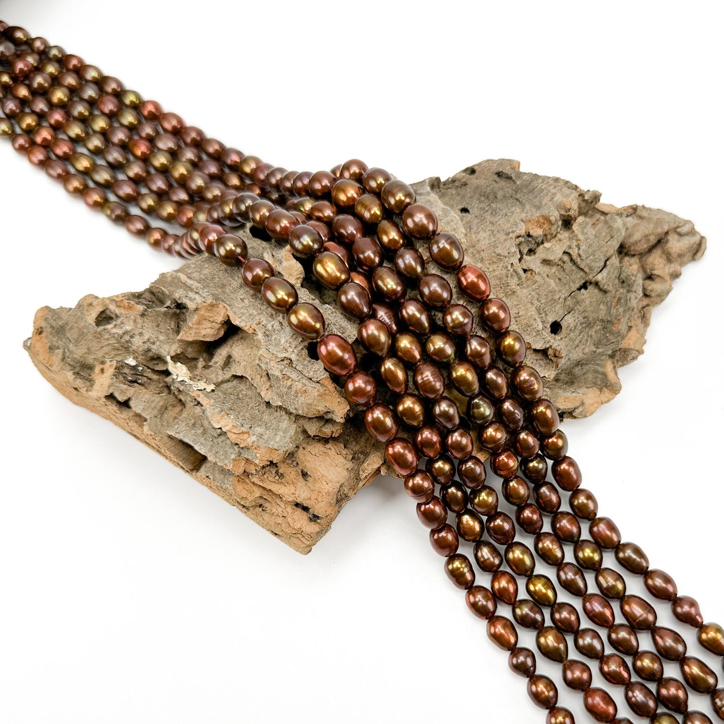 Freshwater Pearl 8-9mm Brown Potato Bead - 8" Strand (GEM2257)