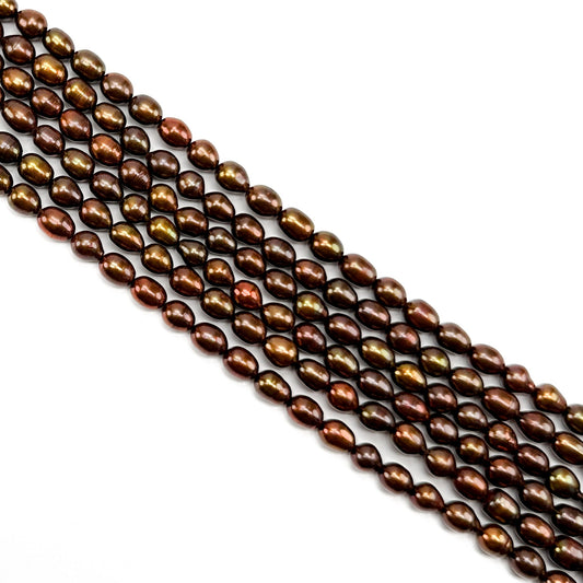 Freshwater Pearl 8-9mm Brown Potato Bead - 8" Strand (GEM2257)