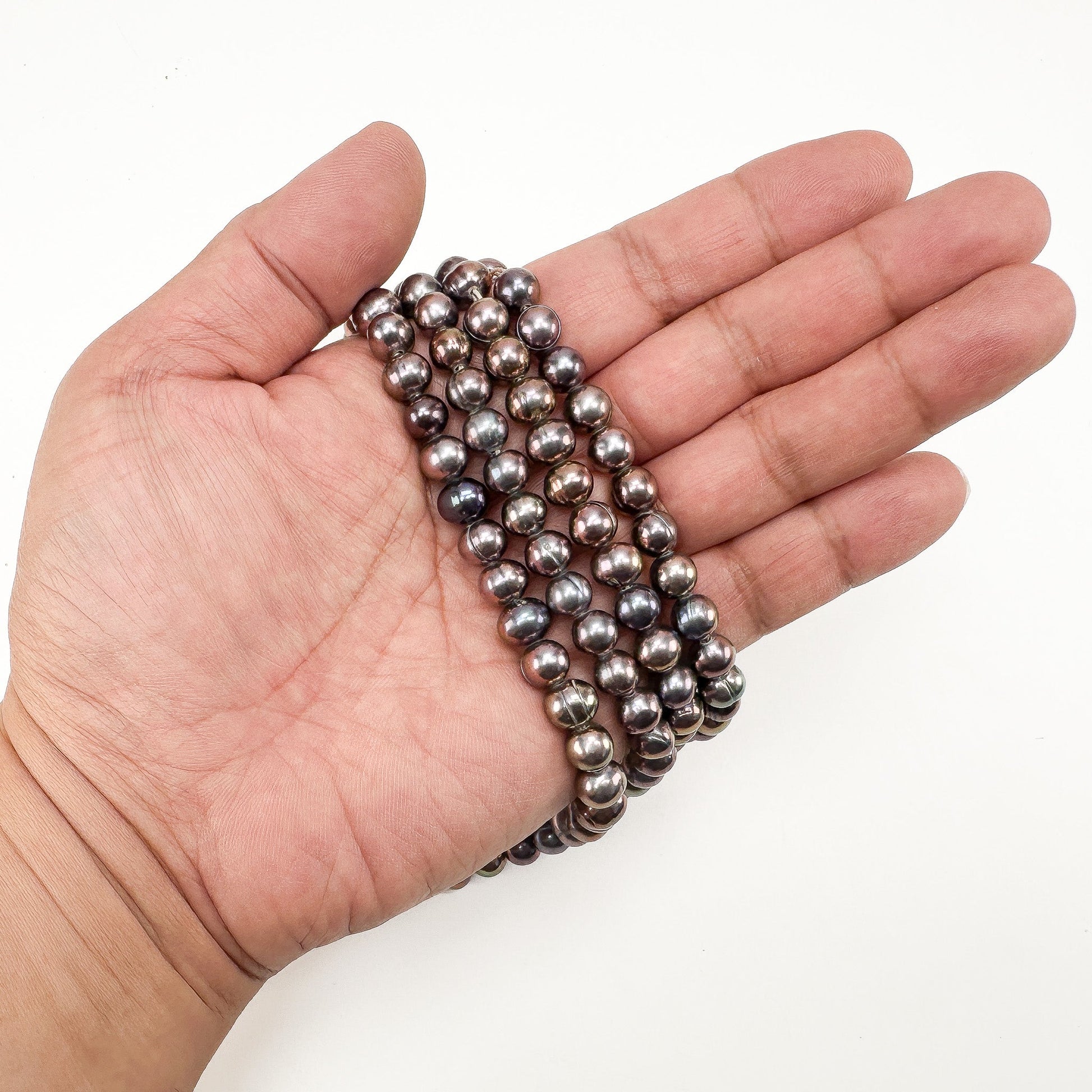 Freshwater Pearl 8-9mm Light Peacock Potato Bead - 8" Strand (GEM2204)-The Bead Gallery Honolulu