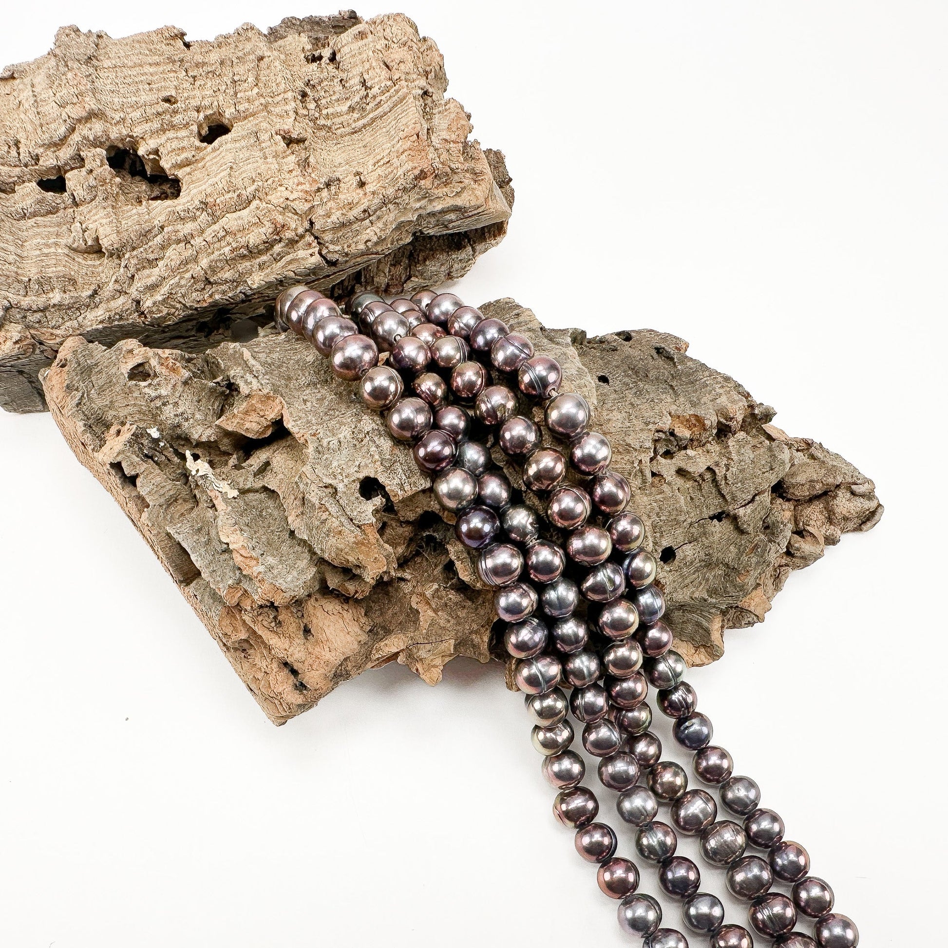 Freshwater Pearl 8-9mm Light Peacock Potato Bead - 8" Strand (GEM2204)-The Bead Gallery Honolulu