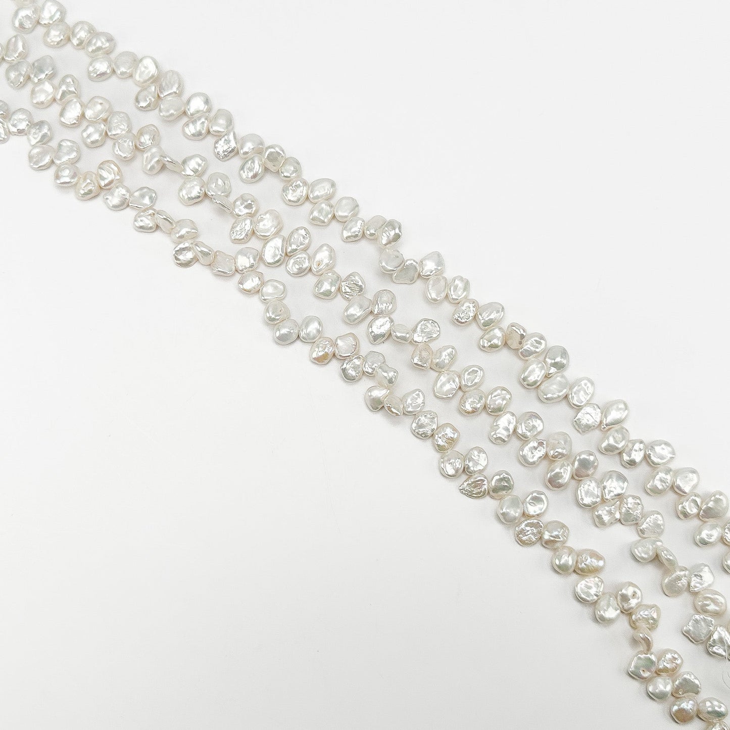 Freshwater Pearl 8-9mm White Keshi Bead - 8" Strand (GEM2244)