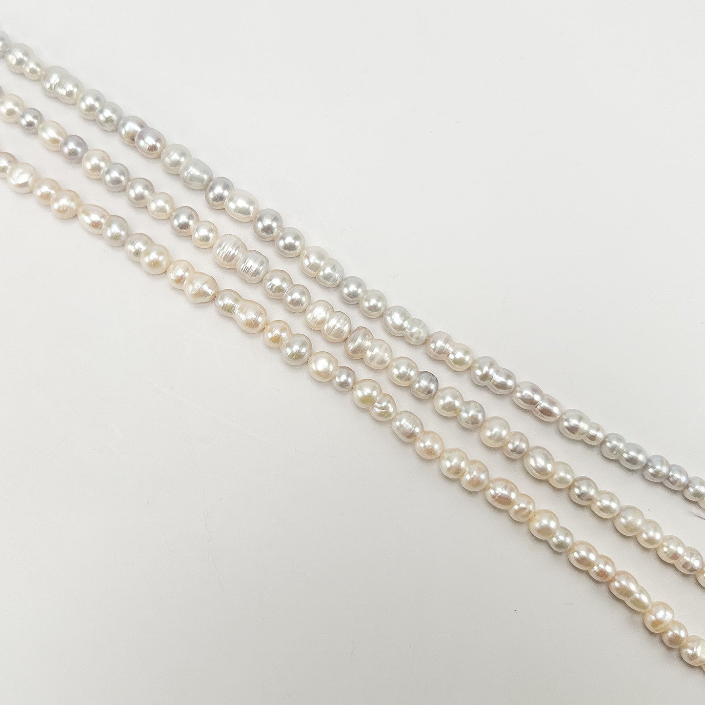 Freshwater Pearl Natural White Peanut Bead - 8" Strand (GEM2246)