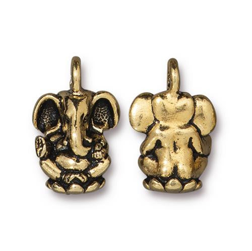 Tiny Ganesh Charm (3 Metals) - 1 pc.-The Bead Gallery Honolulu