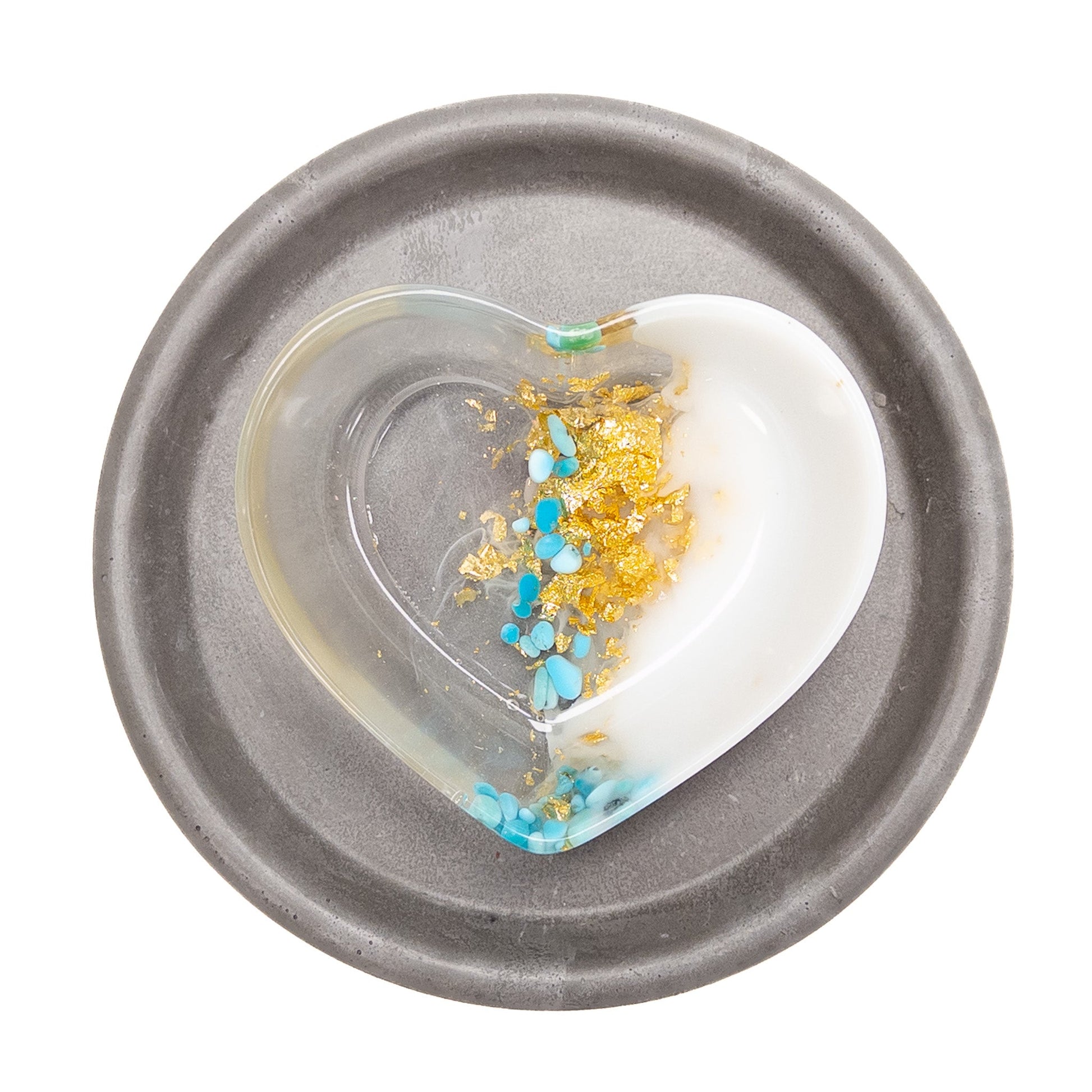 Gemstone Resin Heart Bowl (5 Varieties)- 1 pc.-The Bead Gallery Honolulu