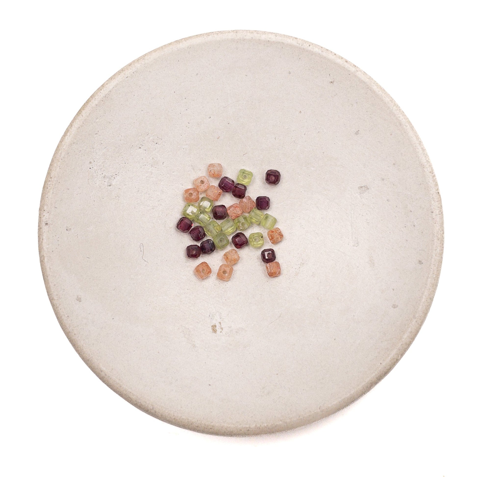 Ginger Bouquet Mixed Gemstone 2.5mm Faceted Cube Bead Mix - 33 pcs.