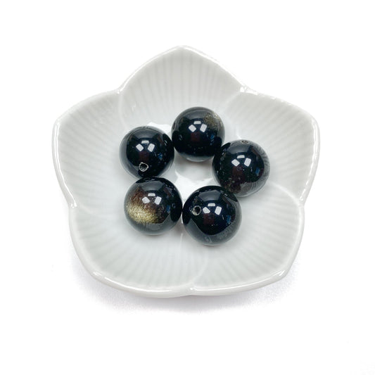 Golden Obsidian 14mm Round Bead - 1pc.