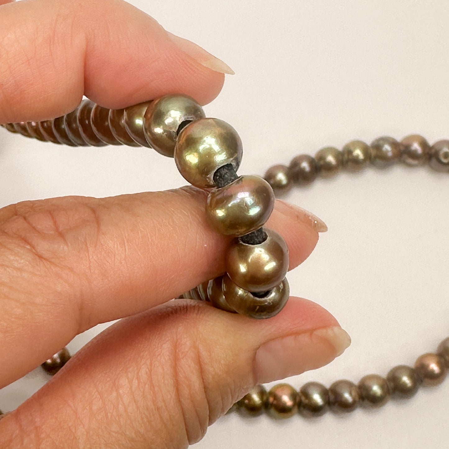 Golden Olive 9mm Potato with Large Hole Freshwater Pearl Bead (GEM1815)-The Bead Gallery Honolulu