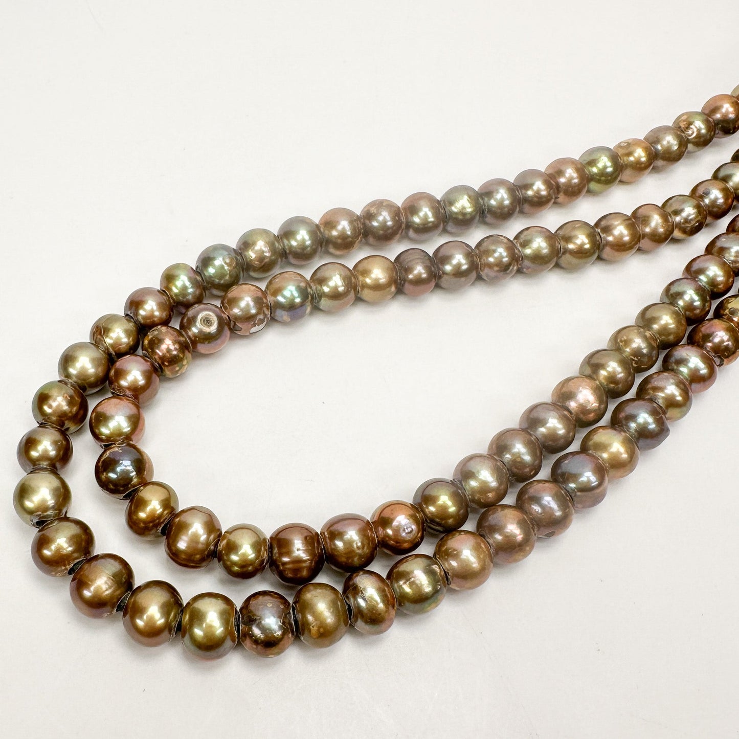 Golden Olive 9mm Potato with Large Hole Freshwater Pearl Bead (GEM1815)-The Bead Gallery Honolulu