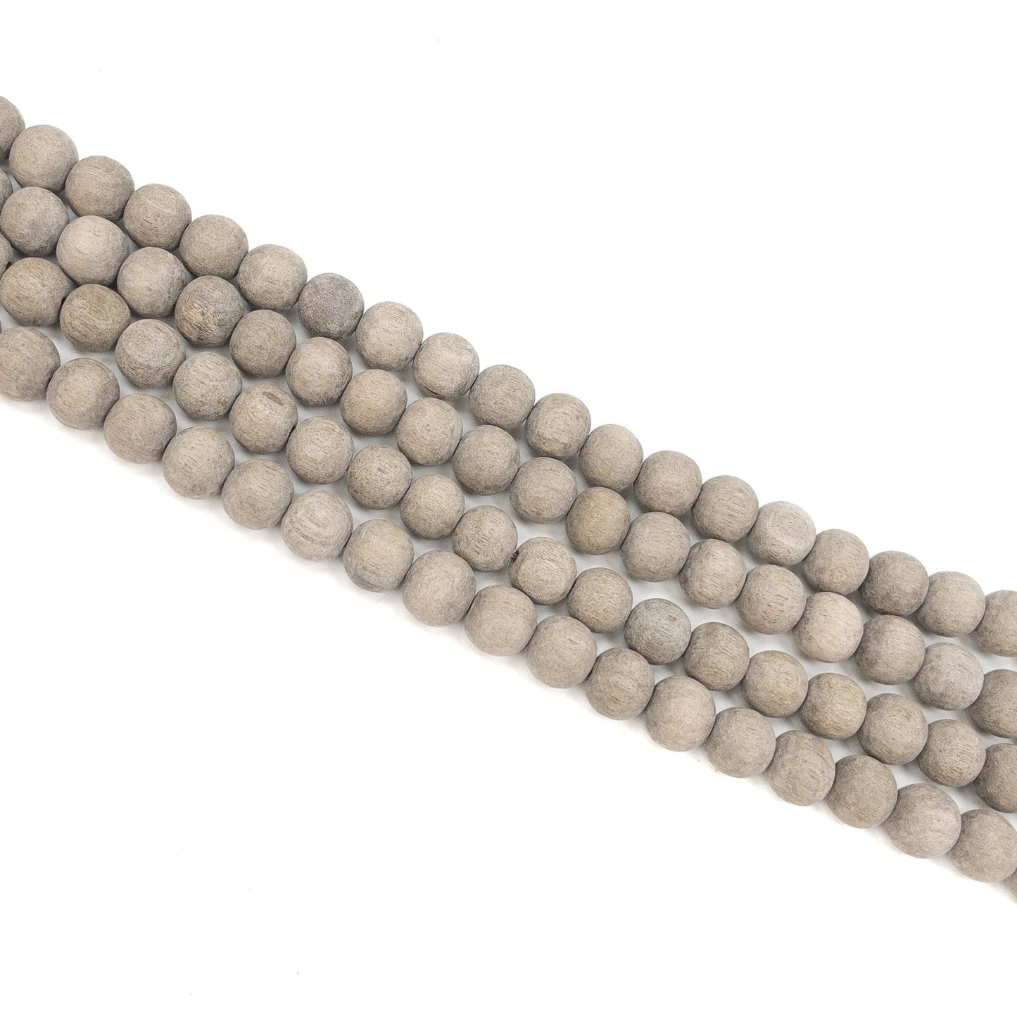 Gray Wood 10mm Matte Finish Round Bead - 16" Strand