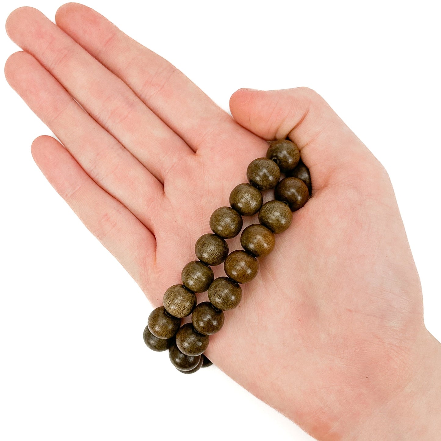 Gray Wood 10mm Polished Finish Round Bead - 16" Strand (GEM2177)