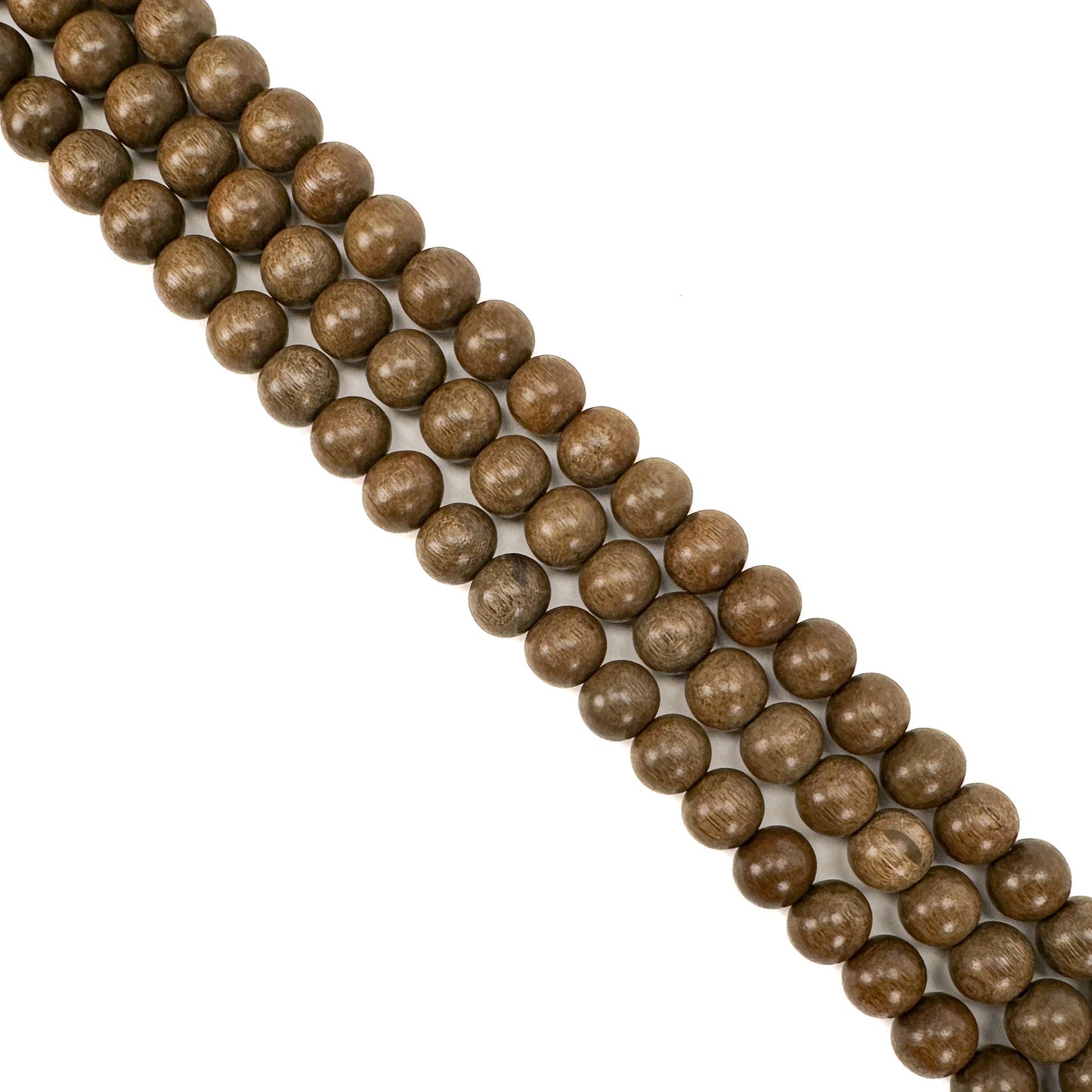 Gray Wood 10mm Polished Finish Round Bead - 16" Strand (GEM2177)