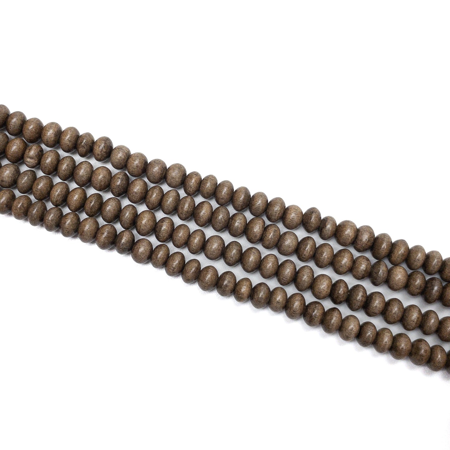 Gray Wood 6mm Rondelle Bead - 15.5" Strand