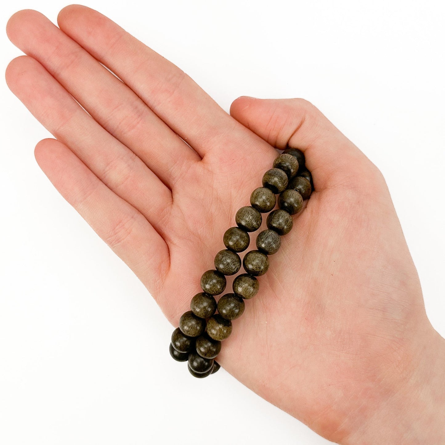 Gray Wood 8mm Polished Finish Round Bead - 16" Strand (GEM2176)