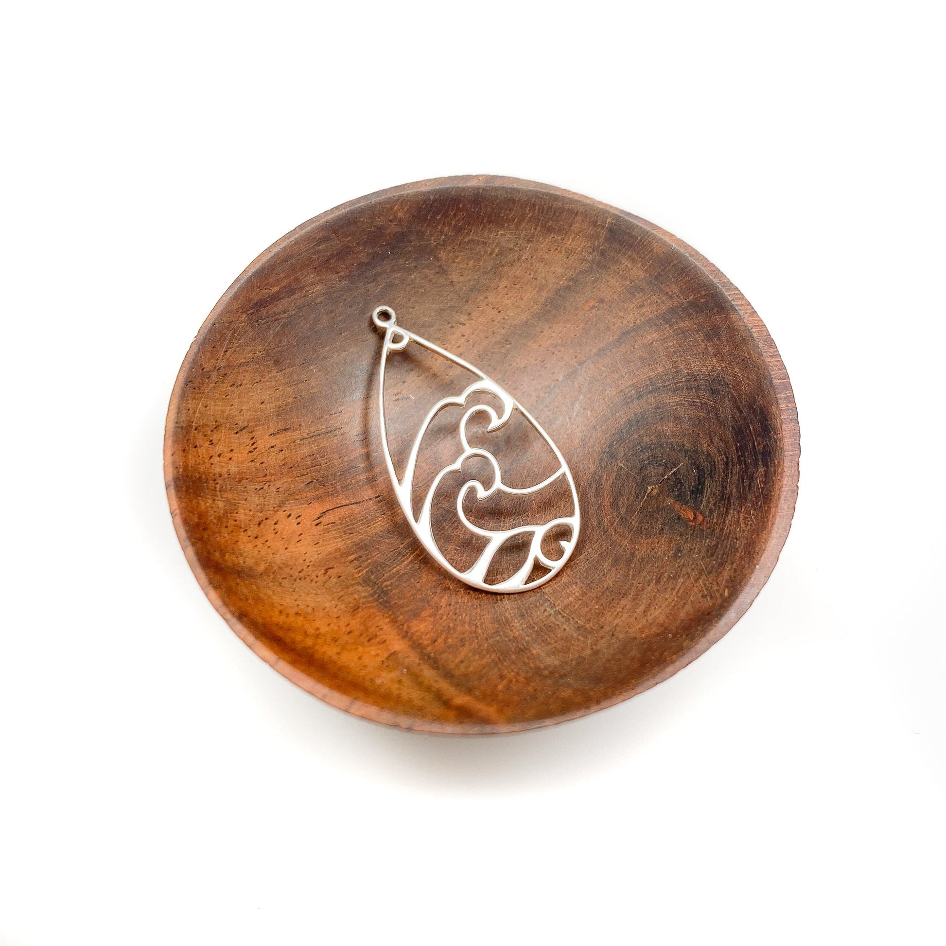 Great Wave Large Teardrop Pendant (3 Metal Options) - 1 pc.