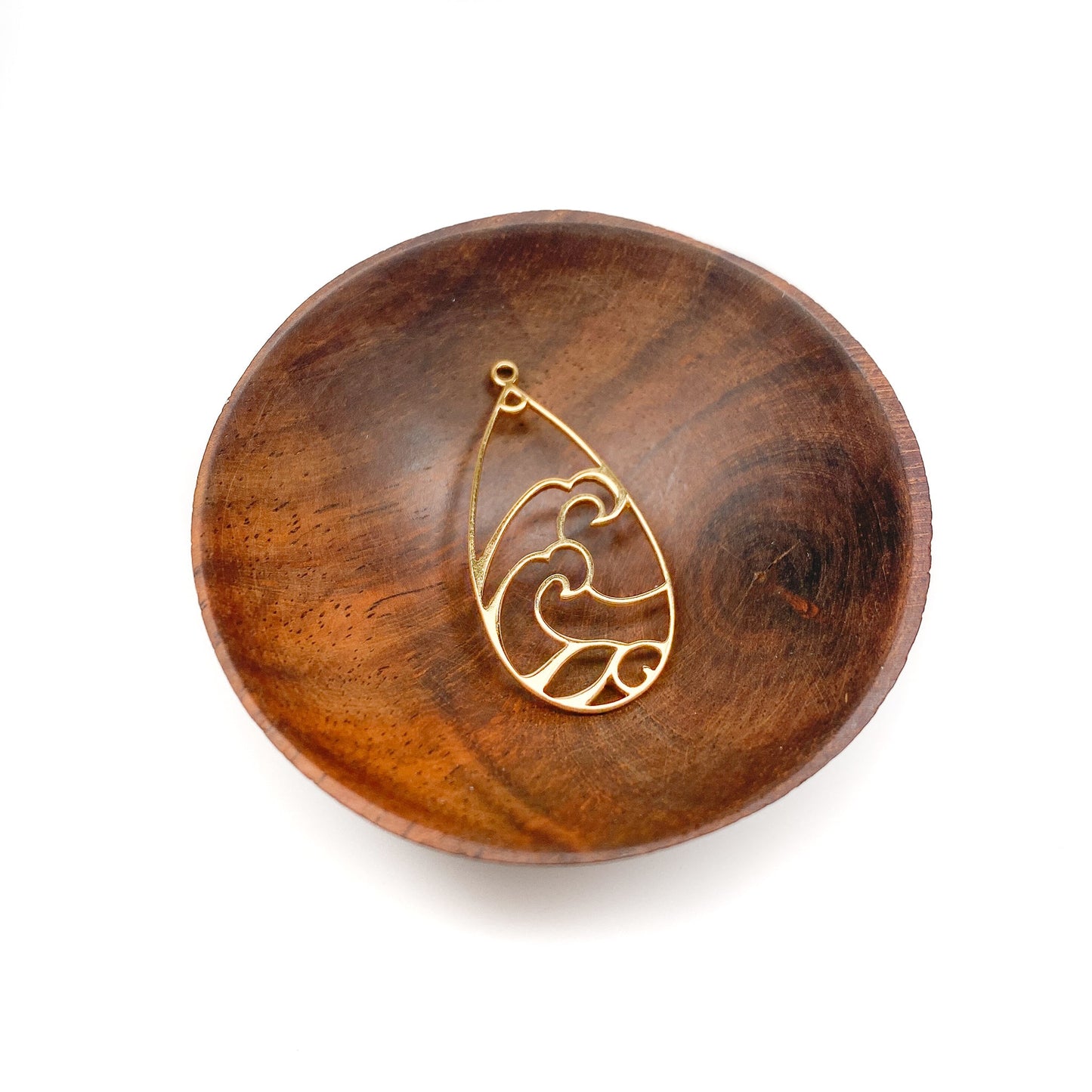 Great Wave Large Teardrop Pendant (3 Metal Options) - 1 pc.