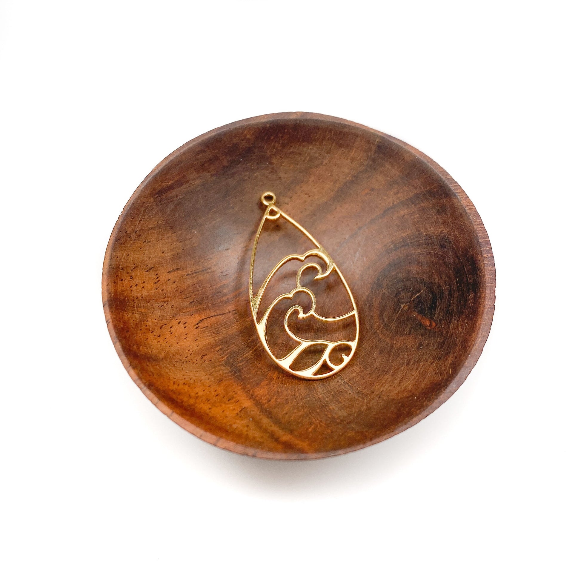Great Wave Large Teardrop Pendant (3 Metal Options) - 1 pc.
