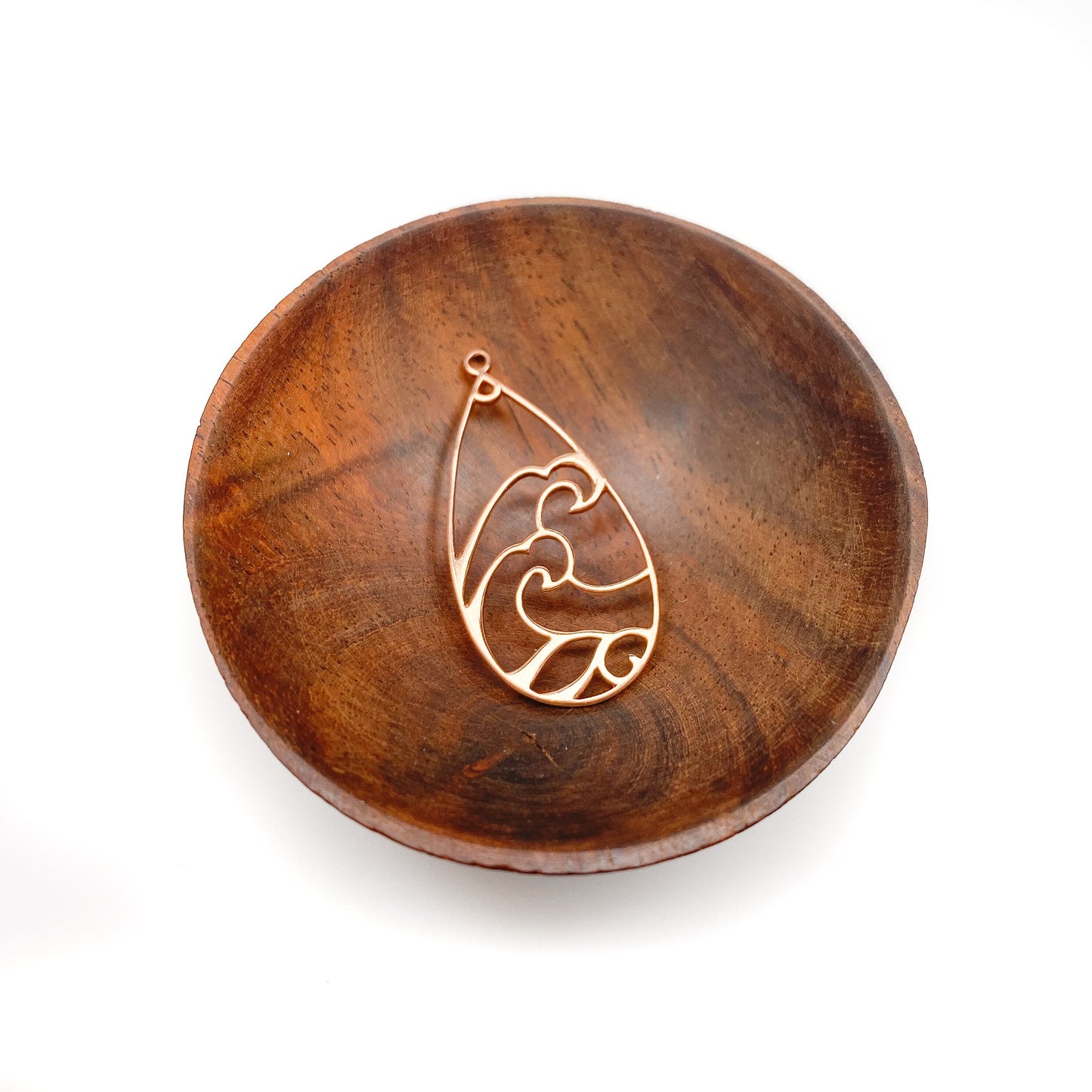 Great Wave Large Teardrop Pendant (3 Metal Options) - 1 pc.