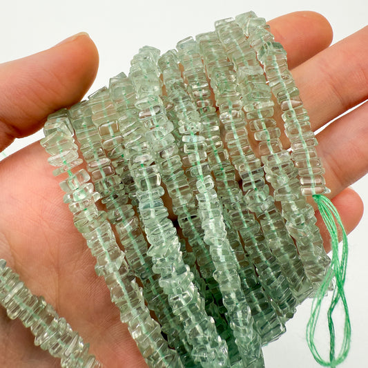 Green Amethyst 6mm Square Flat Bead - 8.25" Strand (GEM2408)-The Bead Gallery Honolulu