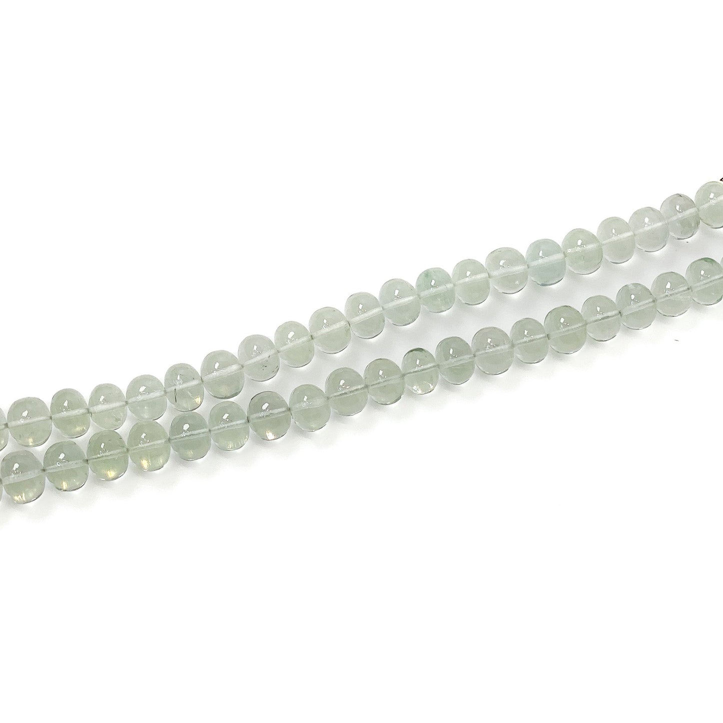 Green Amethyst 8x10mm Smooth Rondelle Bead - 8" Strand-The Bead Gallery Honolulu