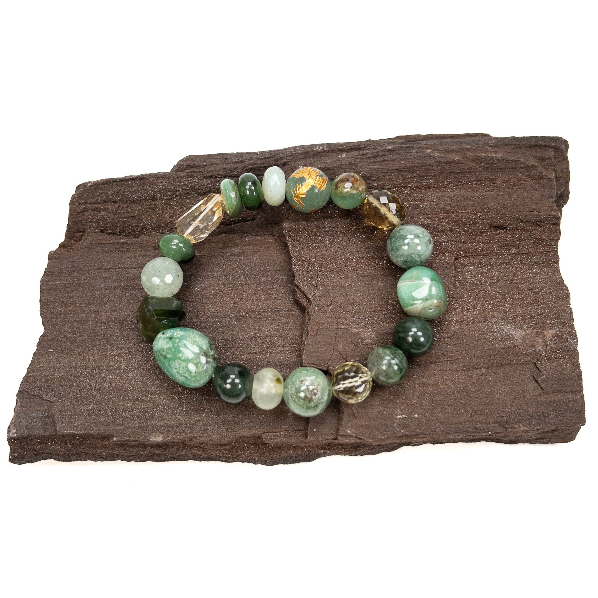 Green Goddess Stretchy Bracelet - Kit or Finished Bracelet