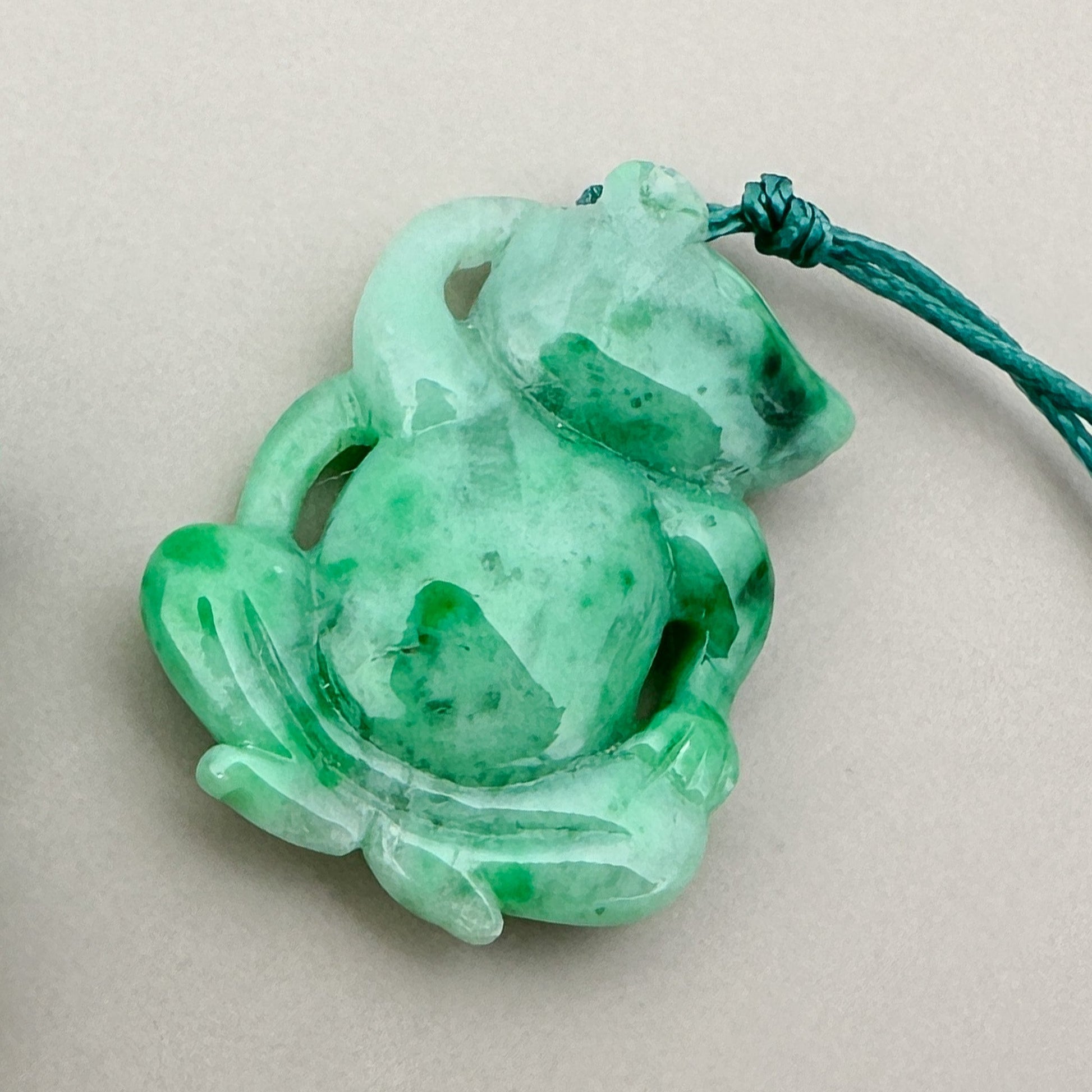 Green Jade Mouse/Rat 13x24mm Carved Pendant - 1 pc. (P2942)-The Bead Gallery Honolulu