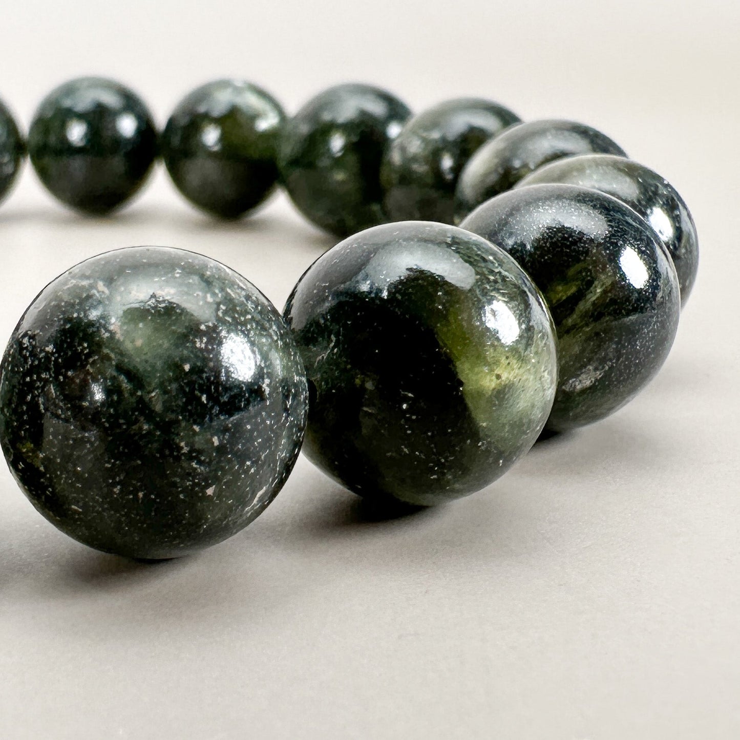 Green Lepidolite 12.25mm Smooth Round Bead - 1 pc. (P3136)