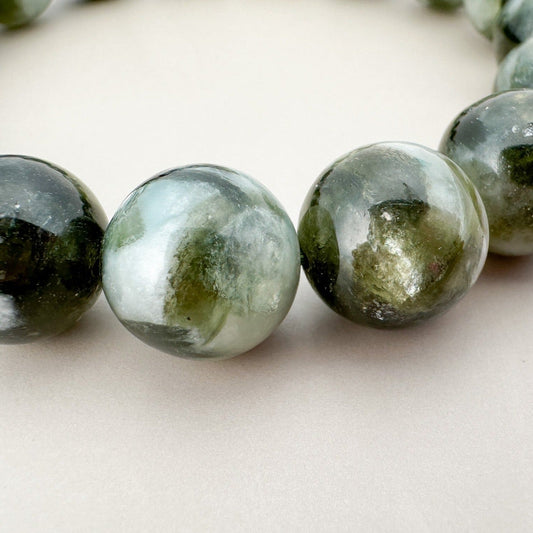 Green Lepidolite 12.5mm Smooth Round Bead - 1 pc. (P3137)