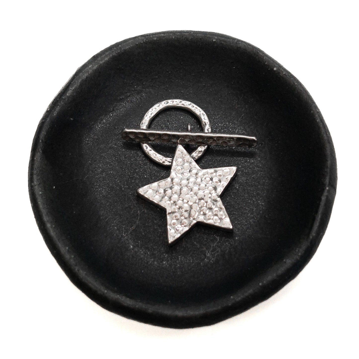 Hammered Star Toggle (Sterling Silver) - 1 set