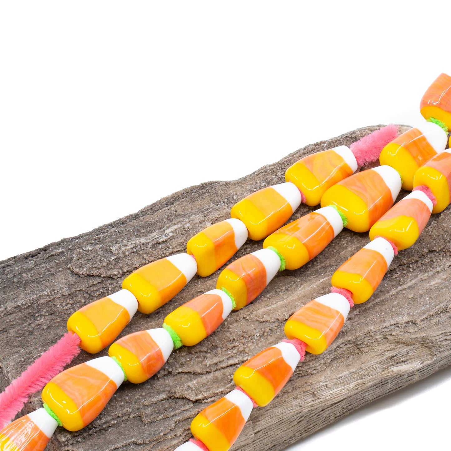 Handmade Glass Candy Corn Bead - 1 pc.