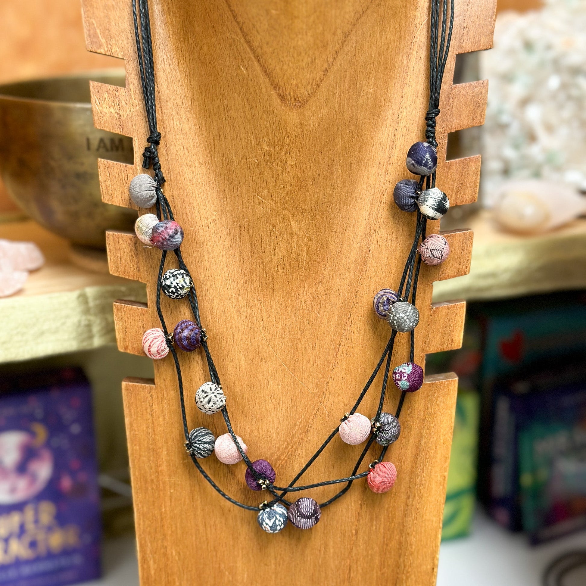 Handmade Vintage Kimono Multi-Ball Necklace - 1 pc.-The Bead Gallery Honolulu