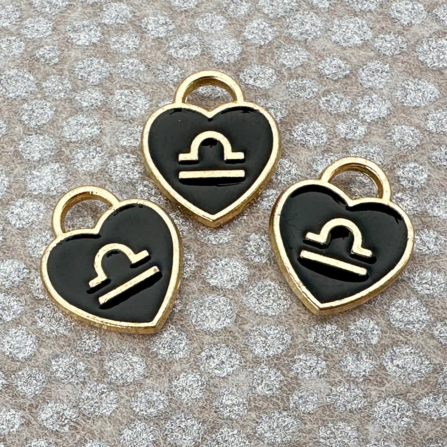 Heart with Zodiac Constellation 12x14.5mm Enamel Charm - 1 pc. (M1946)-The Bead Gallery Honolulu