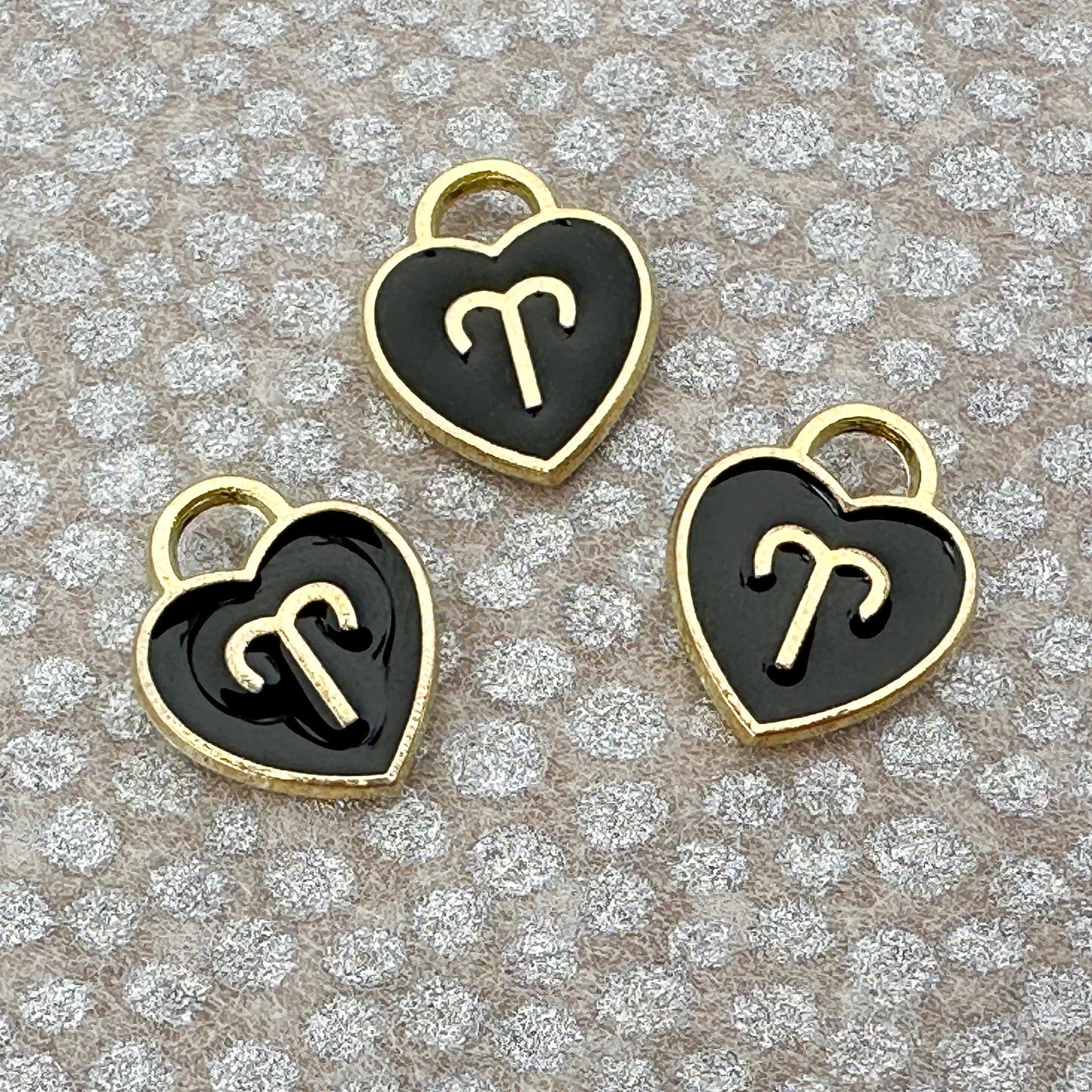 Heart with Zodiac Constellation 12x14.5mm Enamel Charm - 1 pc. (M1946)-The Bead Gallery Honolulu