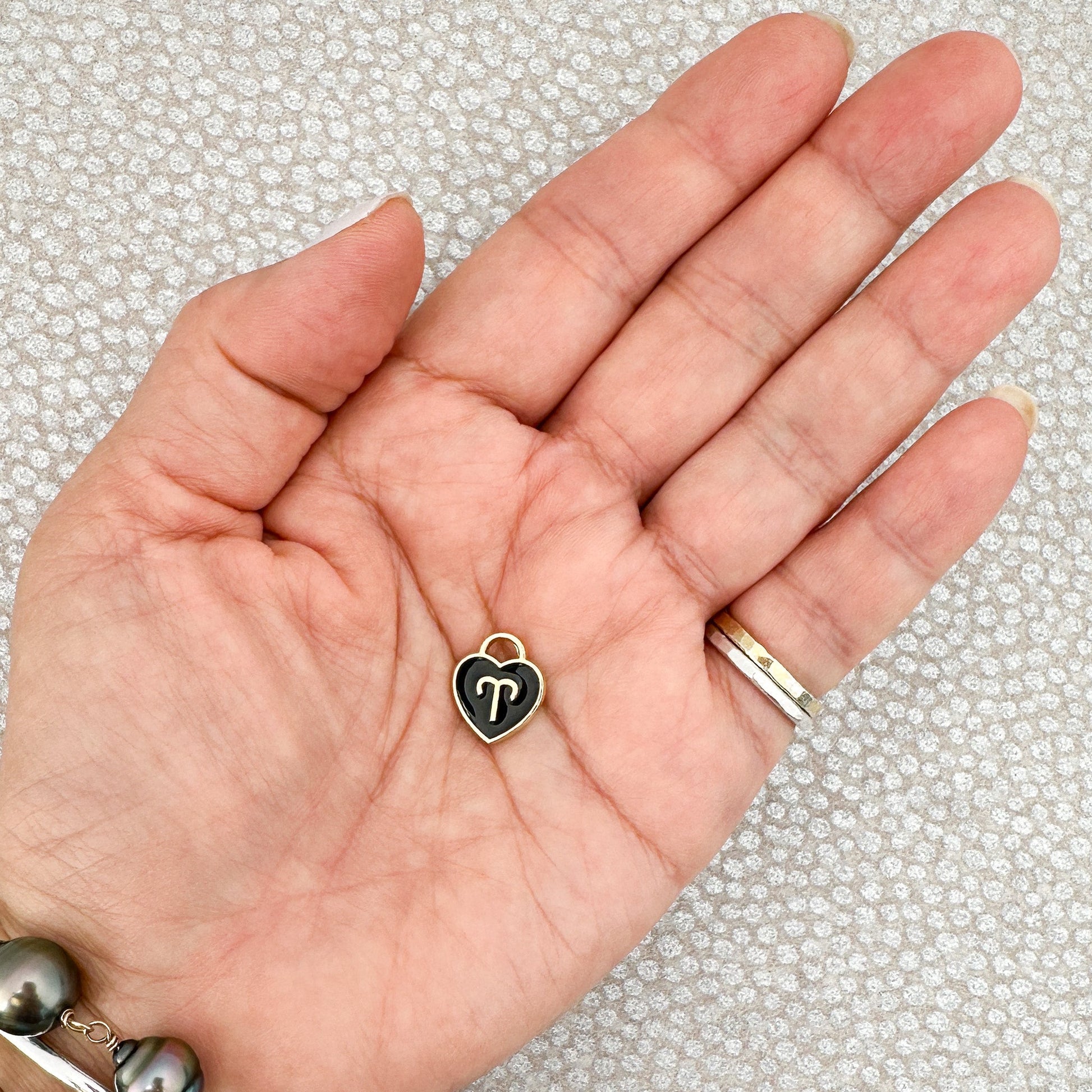 Heart with Zodiac Constellation 12x14.5mm Enamel Charm - 1 pc. (M1946)-The Bead Gallery Honolulu