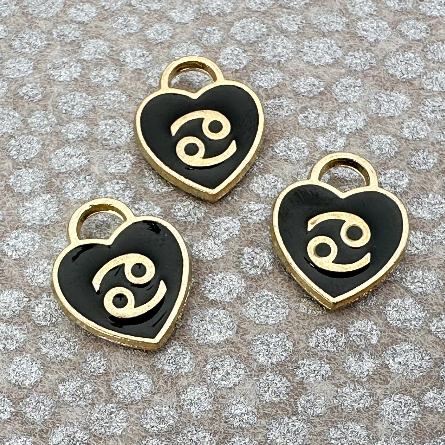 Heart with Zodiac Constellation 12x14.5mm Enamel Charm - 1 pc. (M1946)-The Bead Gallery Honolulu