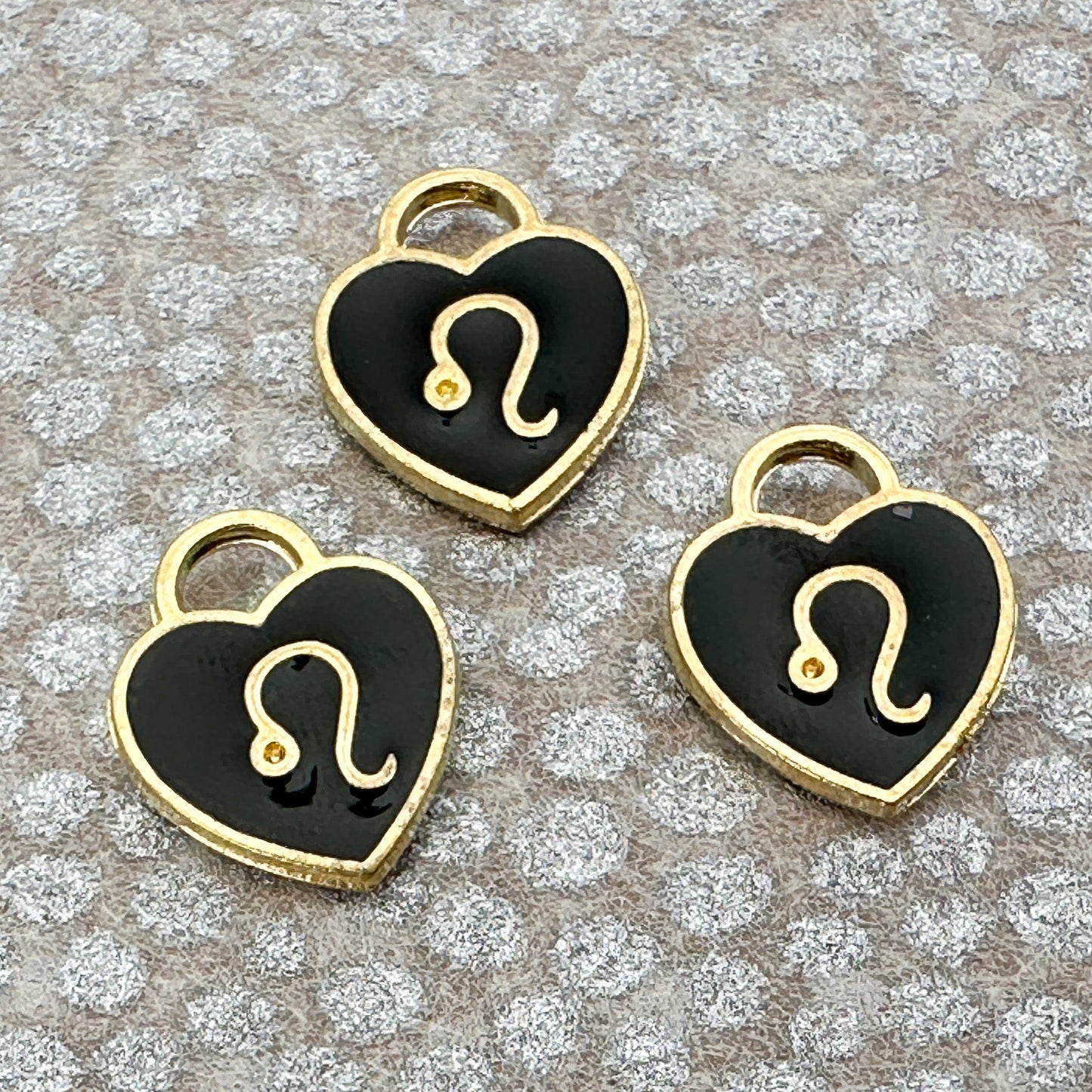 Heart with Zodiac Constellation 12x14.5mm Enamel Charm - 1 pc. (M1946)