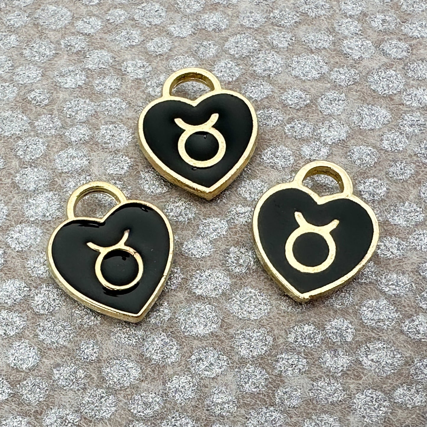 Heart with Zodiac Constellation 12x14.5mm Enamel Charm - 1 pc. (M1946)