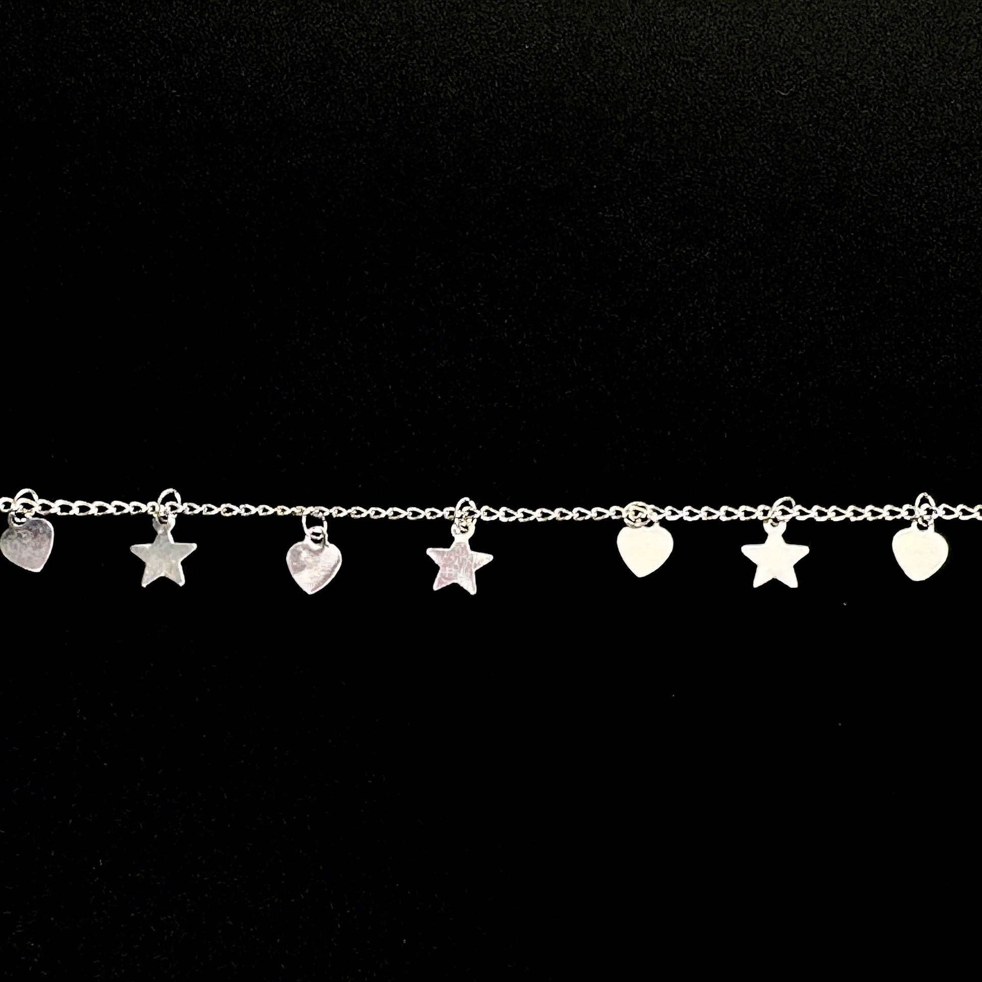 Hearts & Stars Confetti Chain (Silver Plated) - 1 ft.-The Bead Gallery Honolulu