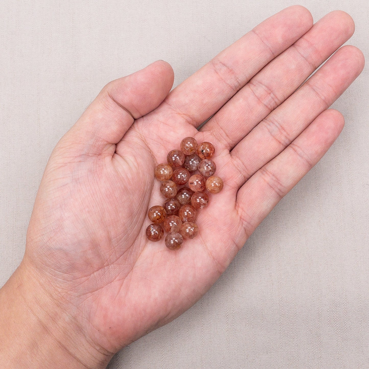 Himalayan Red Azeztulite 8mm Round Bead - 1 pc.